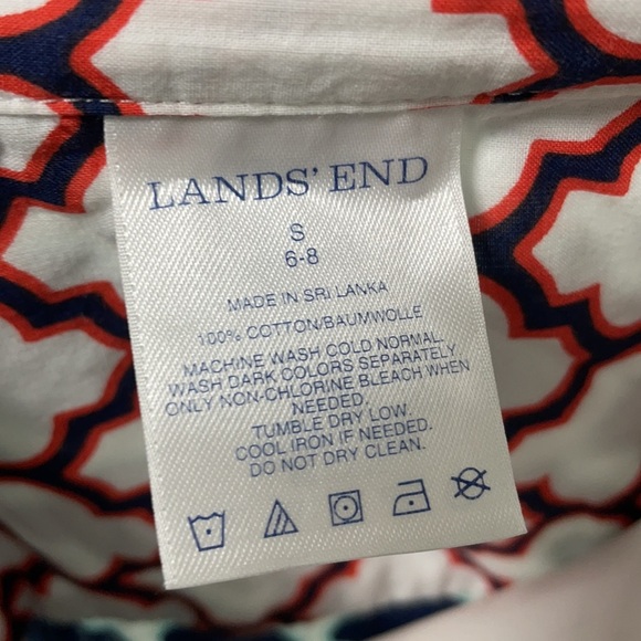 Lands’ End Navy & White Button Front Dress Coverup - Picture 7 of 9